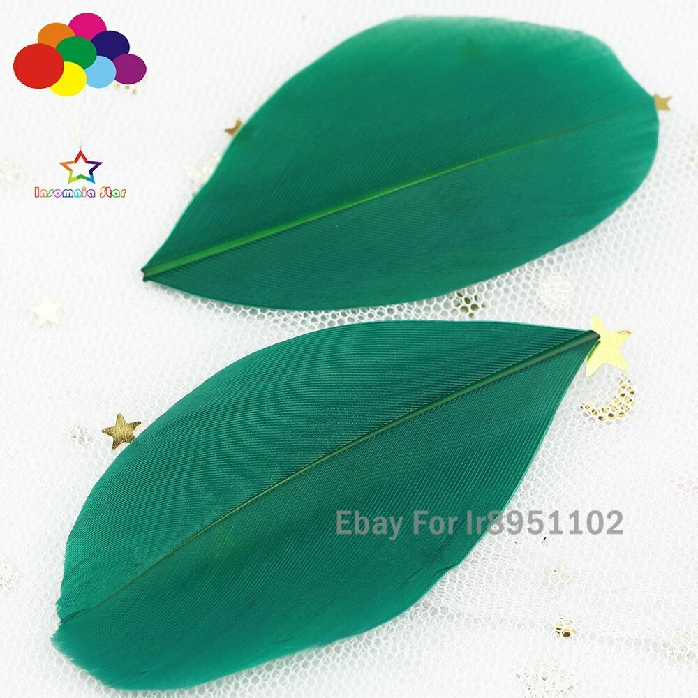 100pcs/lot Beautiful Hand-tearing Goose Feather 2-3 Inches / 5-7cm Dusty Green