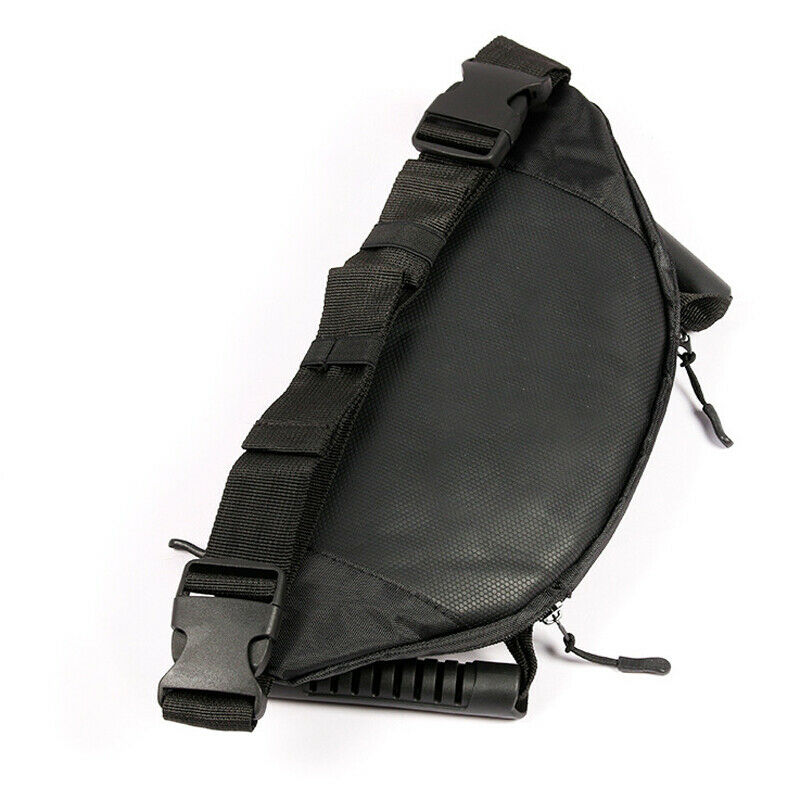Motorcycle Dirt Bikes Riding Crossbody Bag with Back Seat Safety Handle Black
