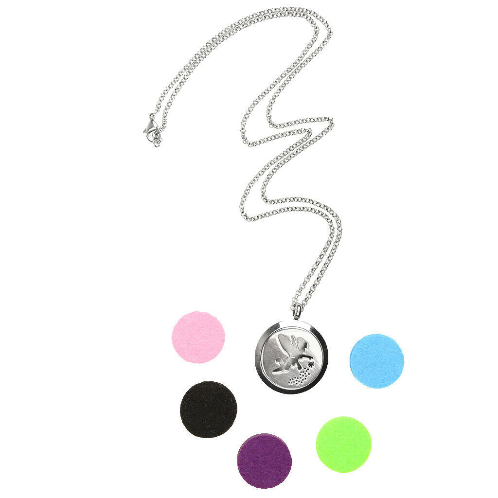 3 Pieces Aromatherapy Essential Oil Diffuser Pendant Necklace Steel Locket