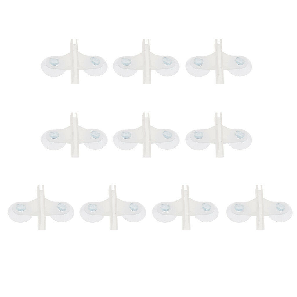 2X 10Pcs Aquarium Plastic Dual Suction Cup Clip Sucker Divider Support Holder