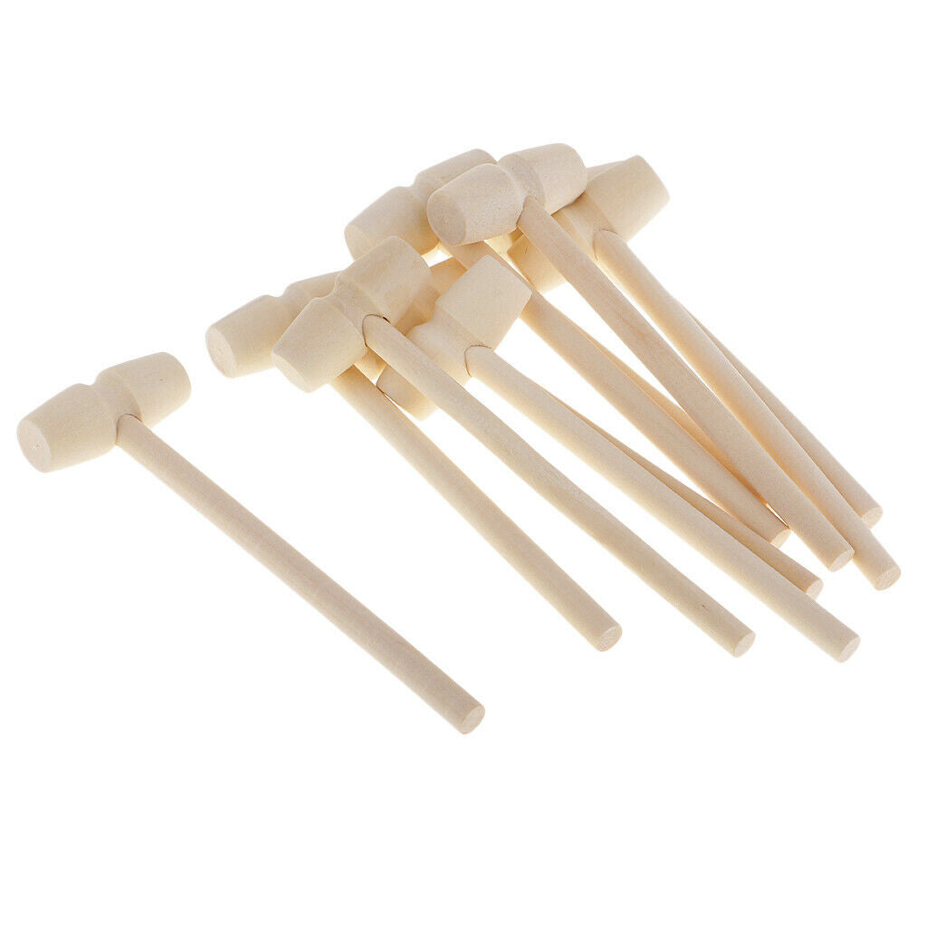 Prettyia 30x Wooden Hammer Wood Mallets Small for Seafood Lobster Crackers Lots