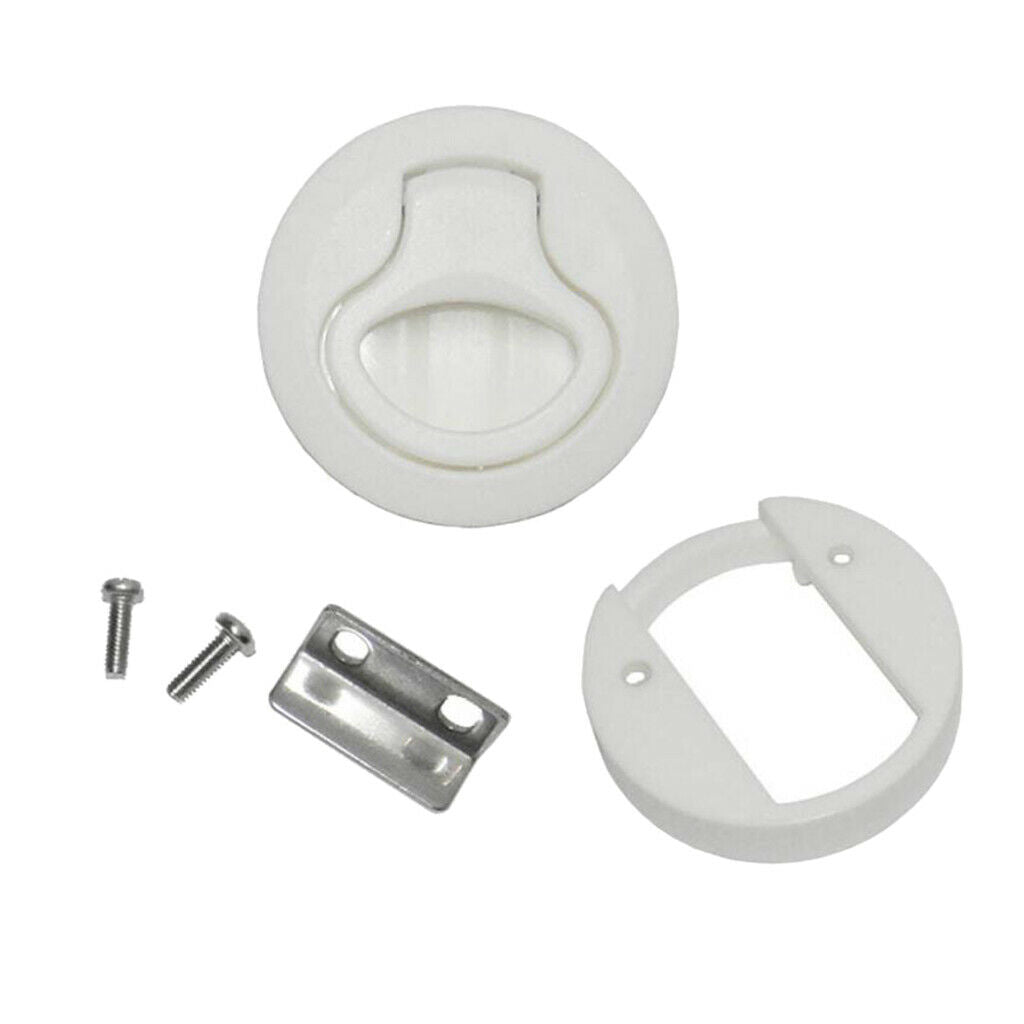 2 Pack 2" Nylon Floor Latch Lift Handle Buckle Flush Pull Yacht Boat - White