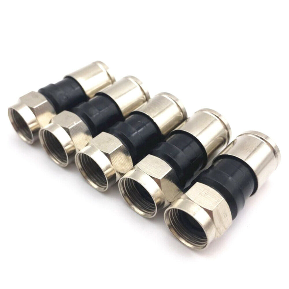10Pcs/Set  75-5 RG6 F Type Compression Snap Seal Plug Connector 28mm Length