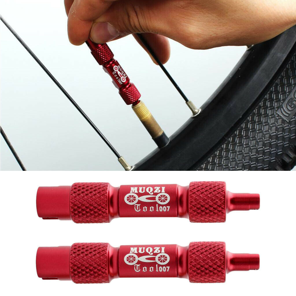 2pcs Alloy Bicycle Valve Core Removal Wrench Tire Valve Core Repair Kit Red