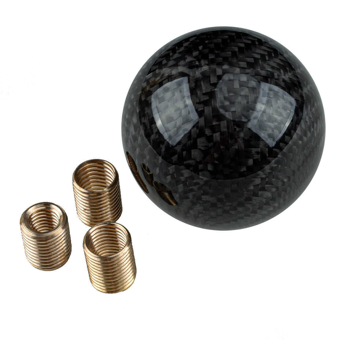 Gear Shift Knob Round Ball Shape Car Carbon Fiber Style M8/M10*1.25 M10*1.5！