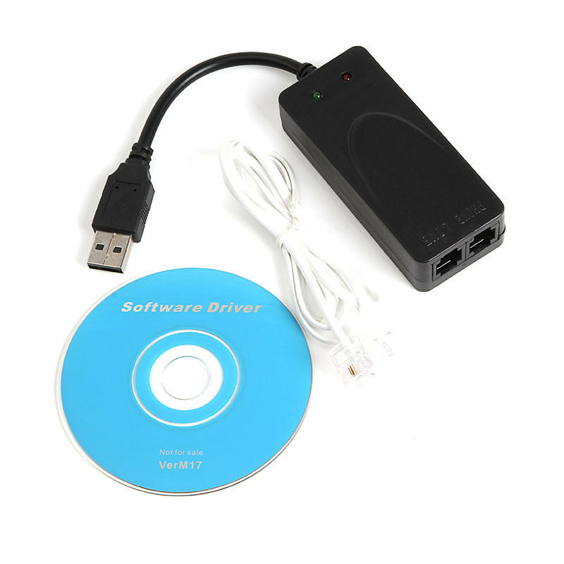 2 Dual RJ11 Ports USB 56K External Dial Up Voice Fax Data Modem for Windows 7 8