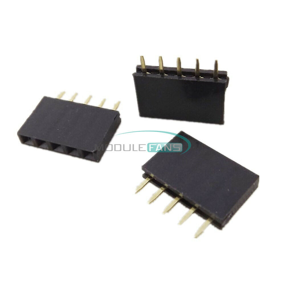 50PCS 2.54mm Header 1x5 Single Row 5 Pins Pitch PCB Socket Female New