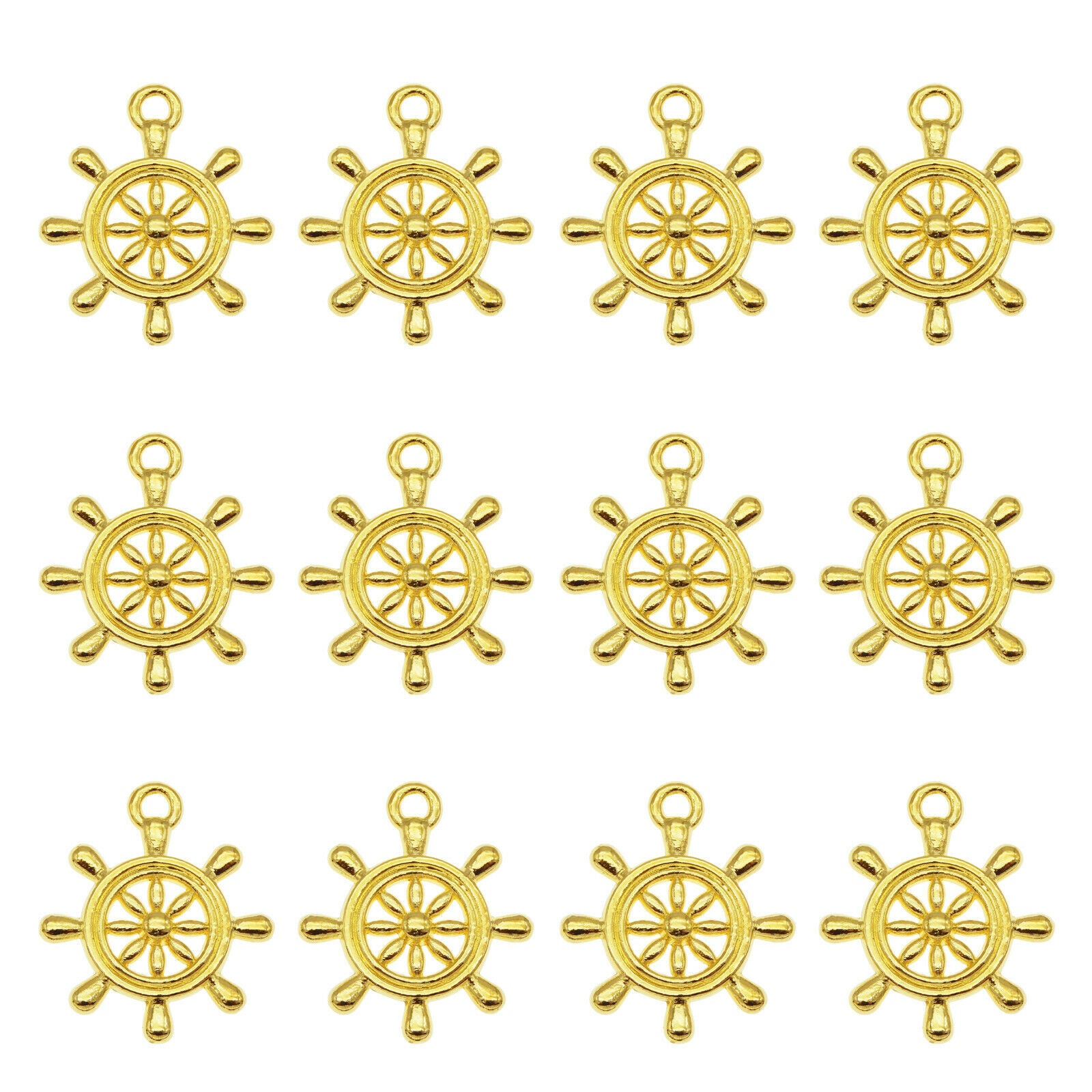 20 pcs Golden Rudder Charm Alloy Crafts For Bracelet Pendant Drop Dangle 23*20mm