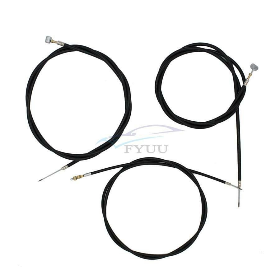 Universal Black Motorcycle Cable Kit Clutch + Brake + Throttle Harness Wire