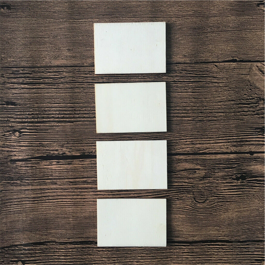 5Pairs Blank Plywood Wooden Business Card Name Card Unfinished Wood Plaque DIY