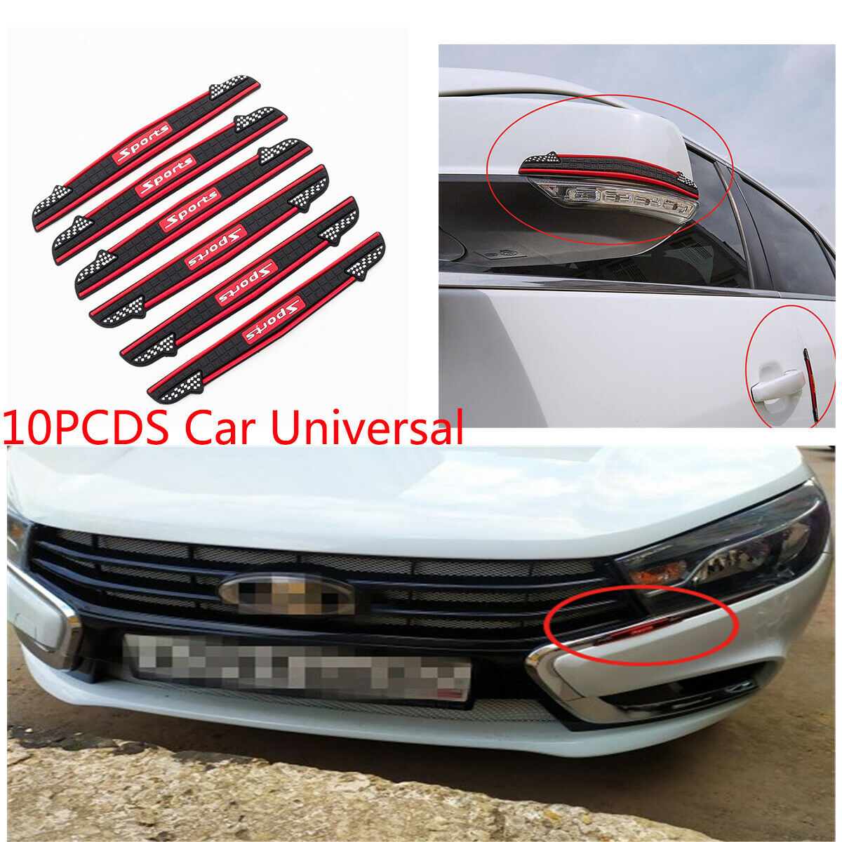 10PCS Universal Rubber Car Door Edge Guard Anti-scratch Wheel Eyebrow Protector