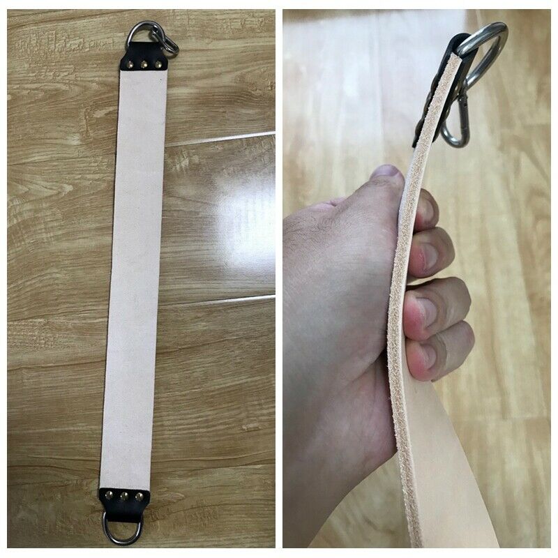 Real Leather Cowhide Sharpening Strop Shaving Razor Accessory Cut Barber Props