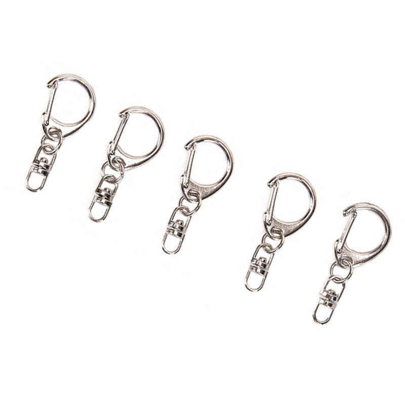 10Pcs/lot Polished Clasp Ring Keyrings Keychain Key Chains DIY Jewelry Making DD