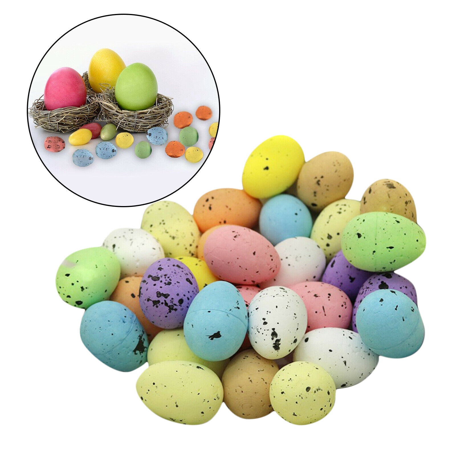 30 Pieces Colored Imitation Easter Eggs Basket Party Home Crafts Decorations