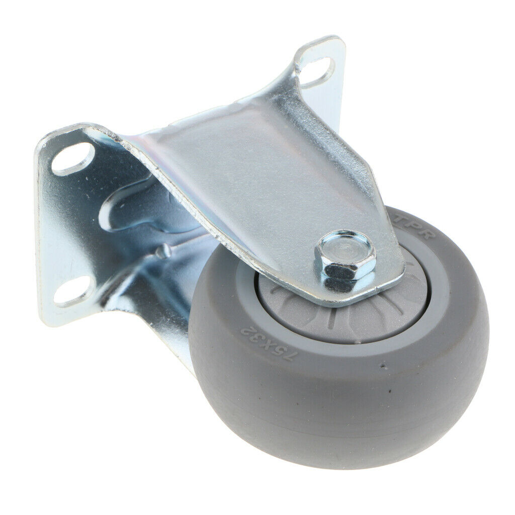 3 Inch / 75mm PTFE Heavy Duty Caster Wheel Top Plate Fixed Caster with 8.5mm Dia