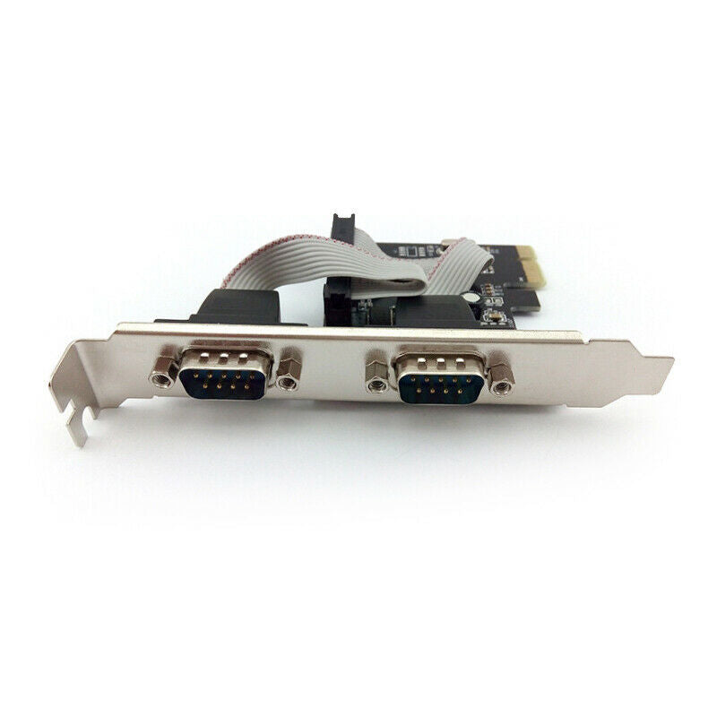 For Windows 7 Dual RS232 9 PIN Ports Serial PCI E Express Expansion Card Adapter