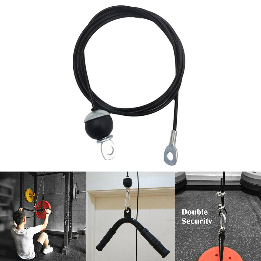 2 Pieces 2m Fitness DIY Pulley Cable System Forearm Shoulder Home Gym Sports