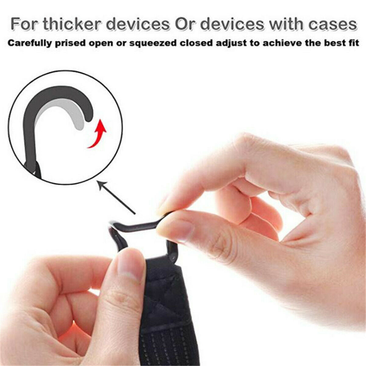 2PCS Universal Mobile Phone Pad Holder Finger Grip Elastic Bracket Strap Black