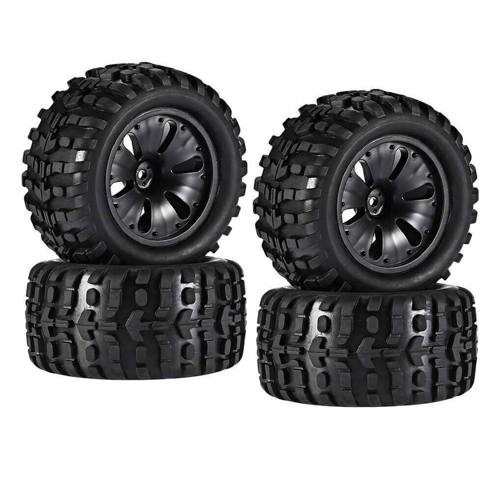 4 Pieces 1/10 RC Car Monster Truck Wheels Tyres for HPI Savage MT ZD Racing