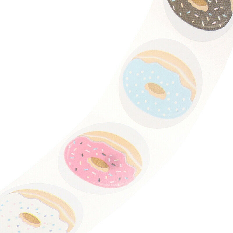 500pcs Doughnut Stickers 8 Designs Delicious Cake Bread Baking Labels Sti.l8