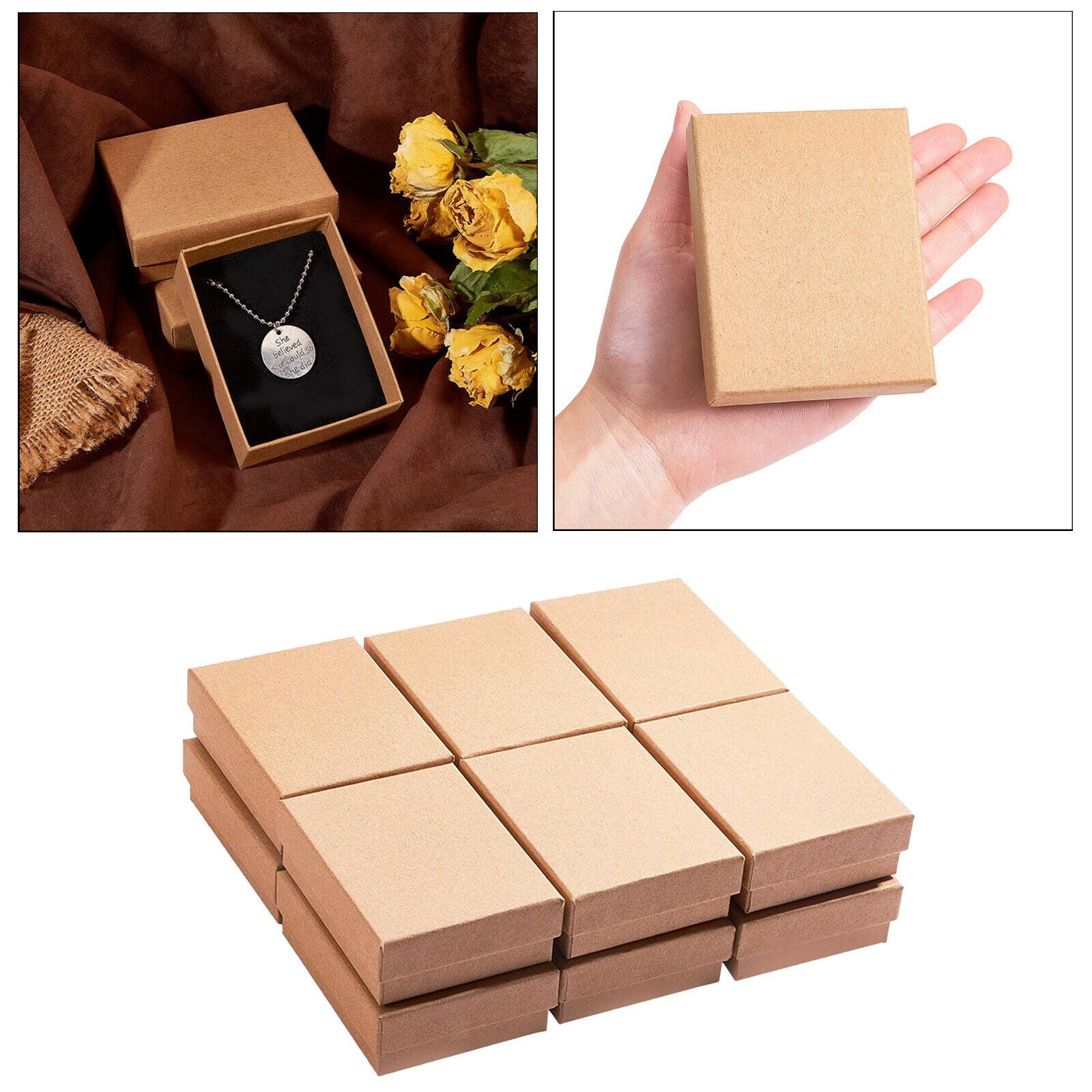 12pcs Paper Jewelry Necklace Display Case Storage Packaging Box Gift Box
