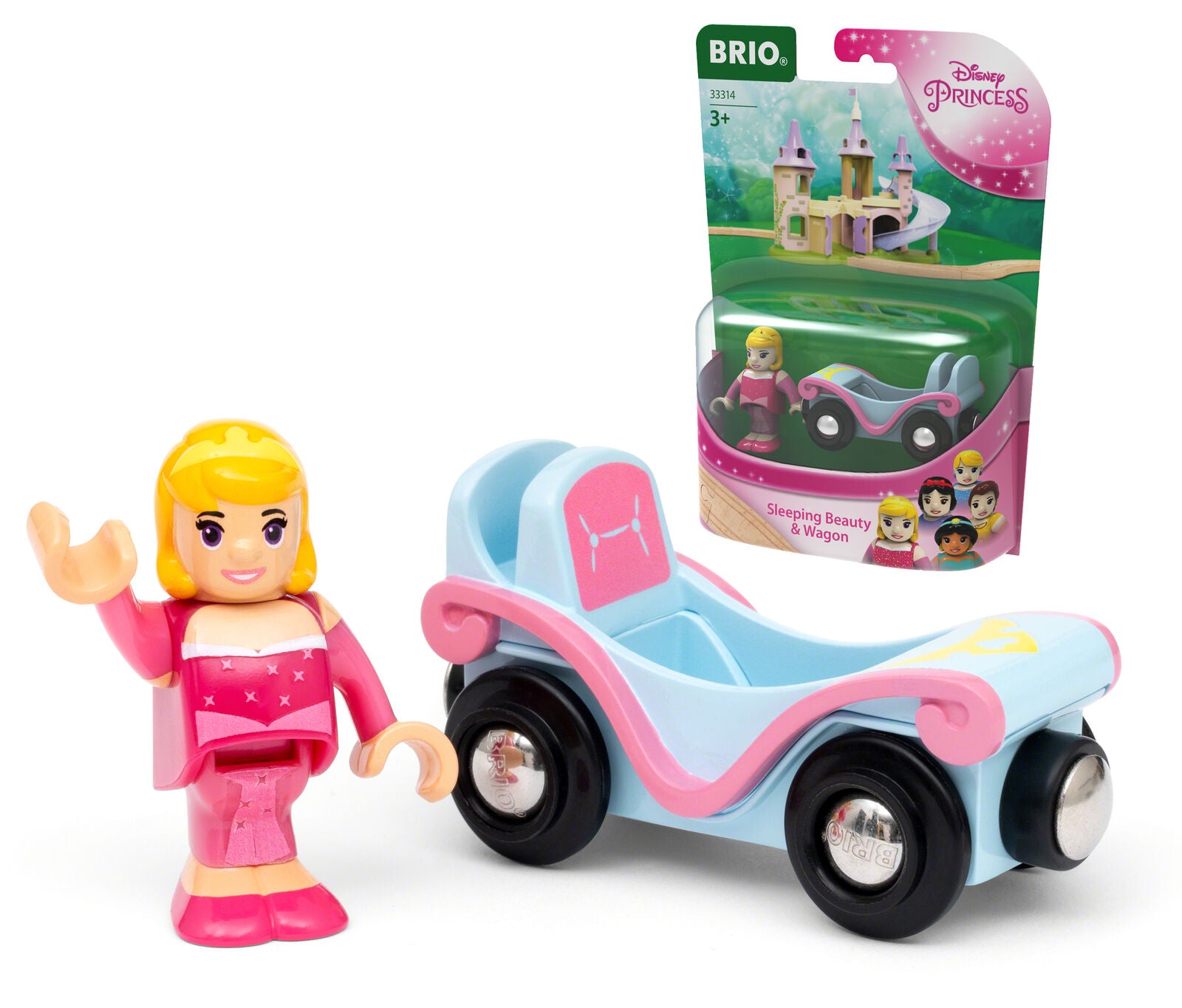 33314 BRIO Disney Princess Sleeping Beauty & Carriage Set Wooden Train Track 3+