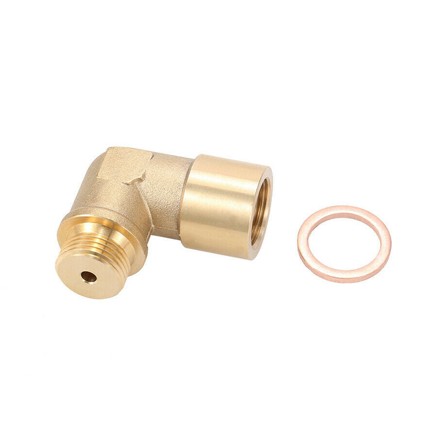 1pc 90 Angled O2 Oxygen Sensor Extender Spacer For Decat Hydrogen Brass M18x1.5