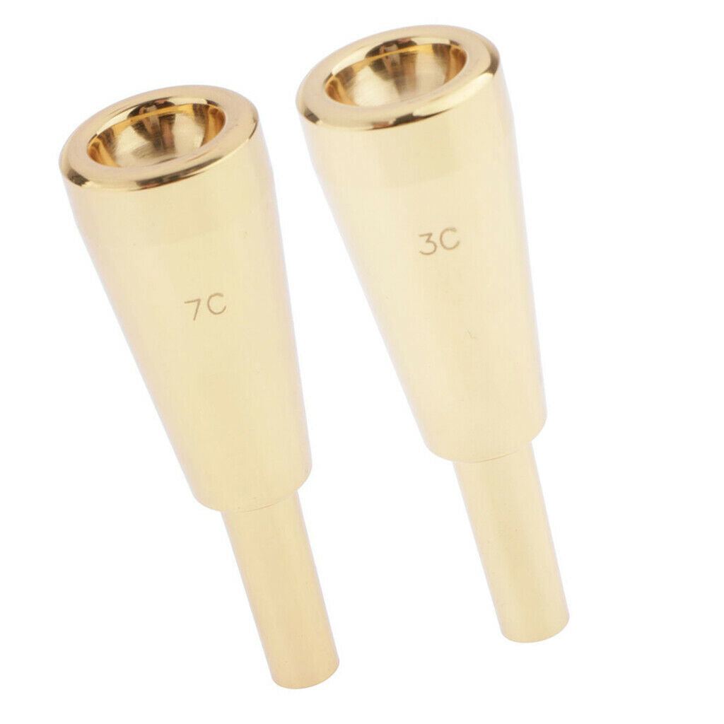 Trumpet Mouthpiece Beginner Gift Professional 3C/7C Size Golden Plated