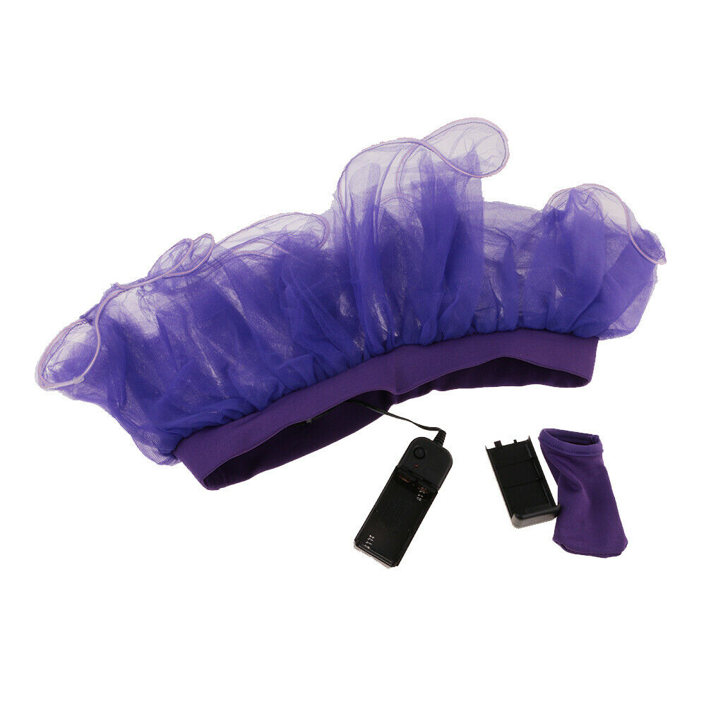 Women Sexy LED Tutu Skirt Petticoat Glow in Dark Nightclub Costume M Purple