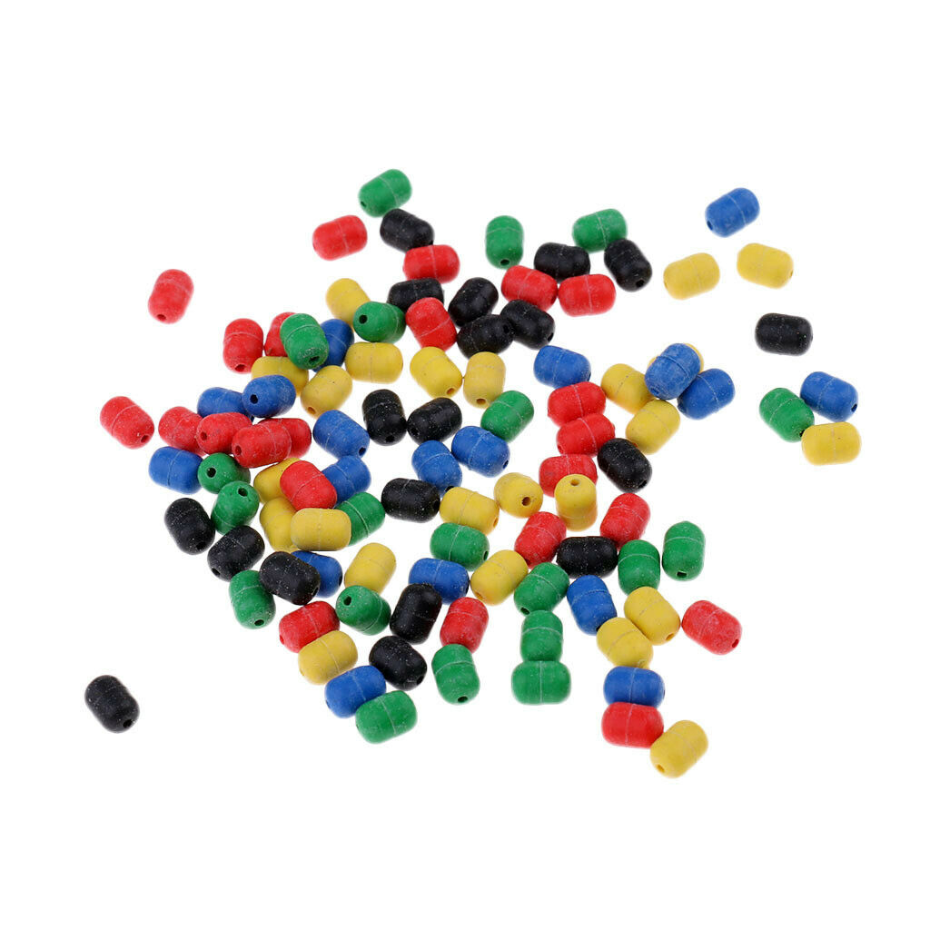 100Pcs Colorful Buffer Beads Rubber Shock Rig Beads Cylinder Carp Fishing Float