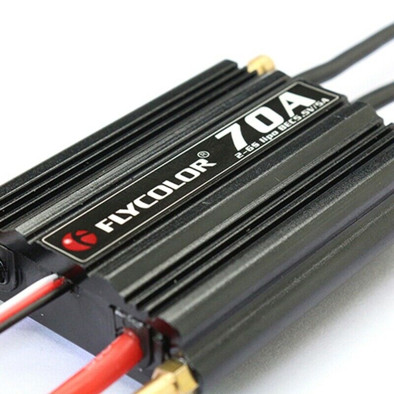 1X(Flycolor 70A Brushless ESC for RC Boat 2-6S with 5.5V/5A BEC C3E1)