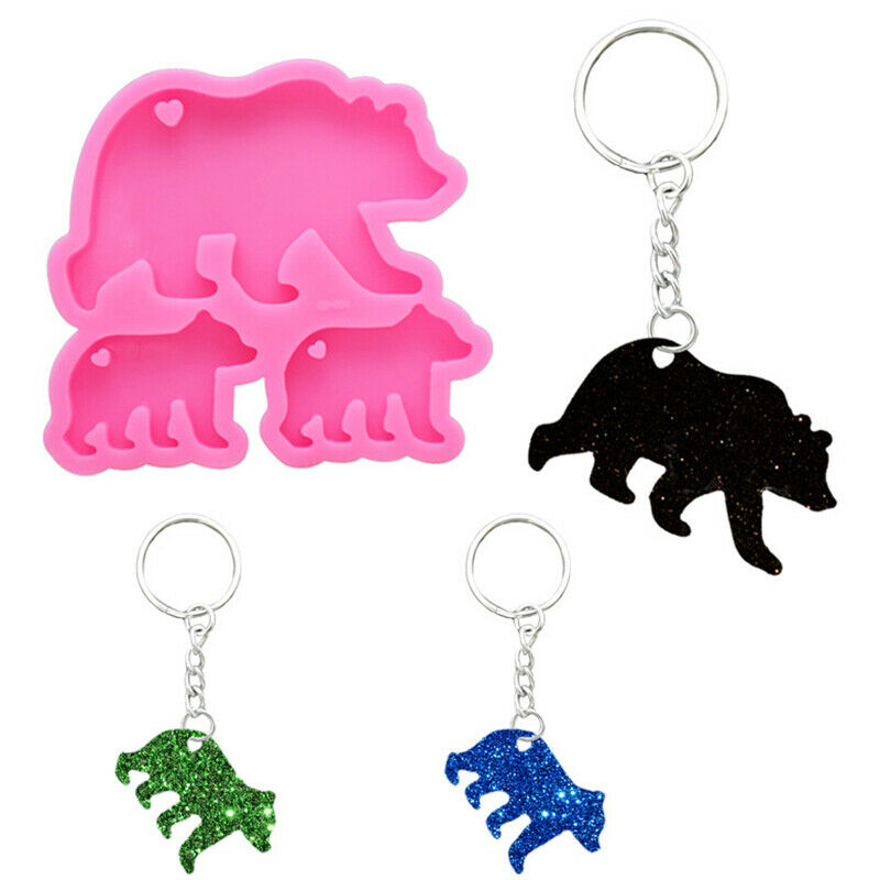 Bear Family Mold Mother and Baby Silicone Mold DIY Keychain Mold Custom K.l8