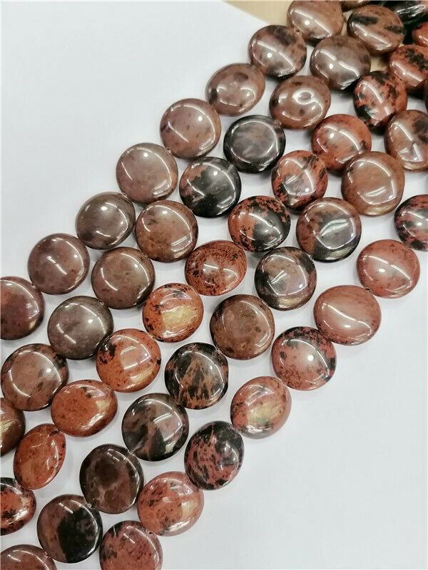 1 Strand 16x5mm Natural Mahogany Obsidian Round Spacer Loose Beads 15.5" HH8793