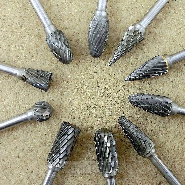 10 Tungsten steel Solid Carbide Burrs For Dremel Rotary Tool Drill Bit New