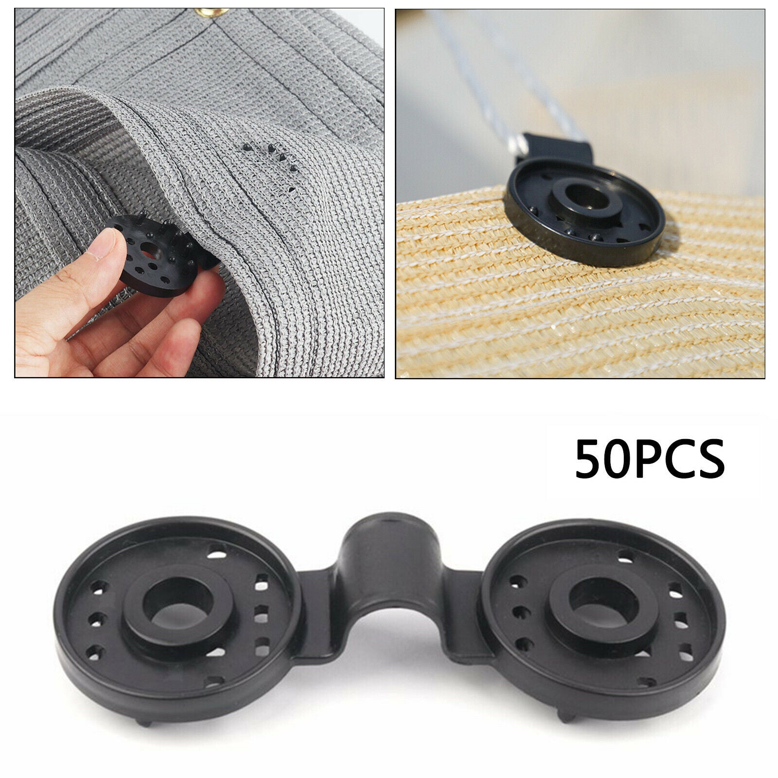 50x Tent Tarp Clips Set Outdoor Tarpaulin Clamps Plastic Snap Grip Tightener