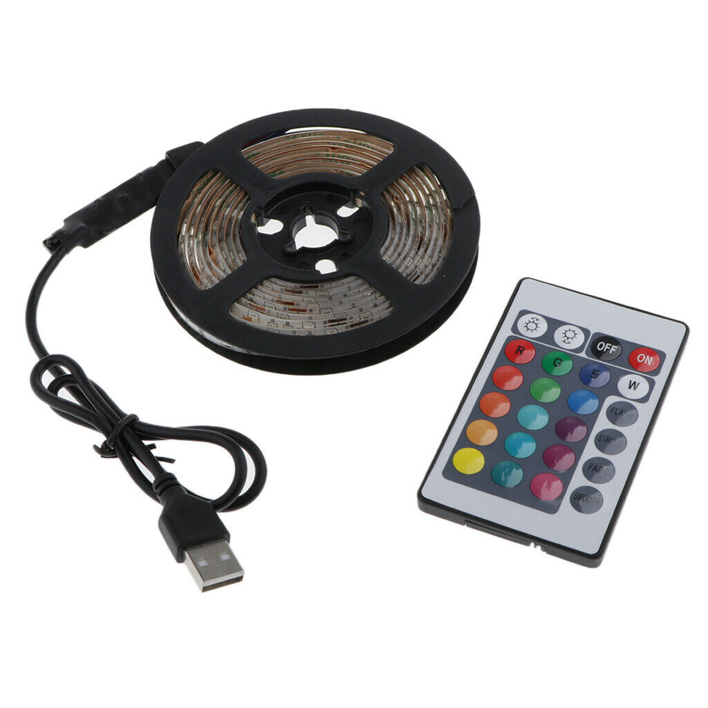 Cabinet RGB LED Flexible Light Strip Tape Bar TV Decoration Lamp 5V Full 5m