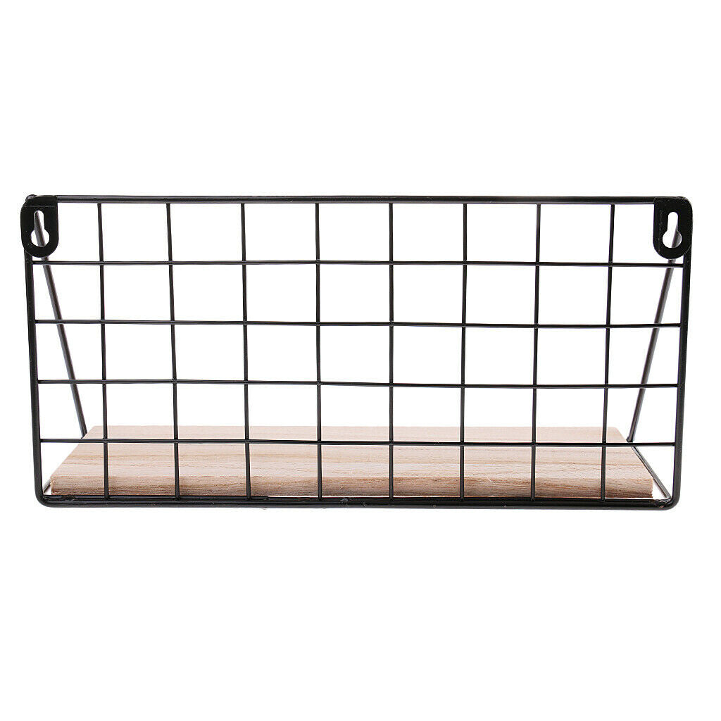 Metal Wall Mounted Storage Rack Shelf Organizer Bathroom Home Cafe Ornaments