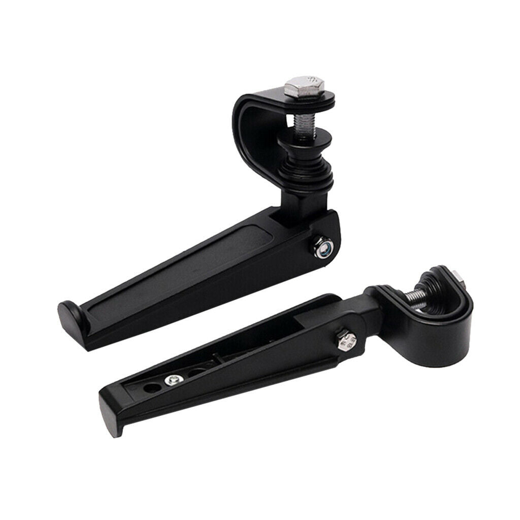 Aluminum Motorcycle Engine Guard Highway Foot Pegs Folding Footpeg U Clamp,