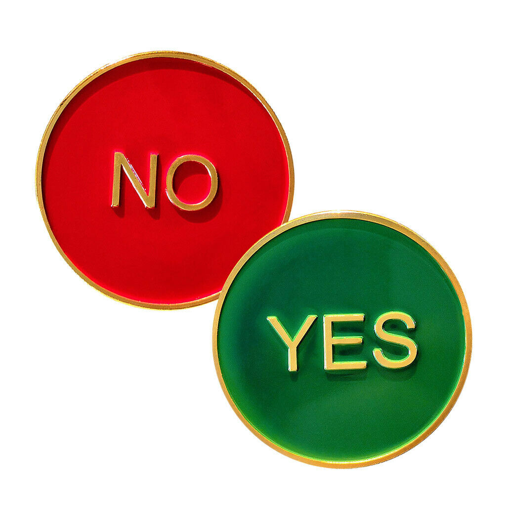 Commemorative Coin Souvenir Art Decision Making Coin Yes or No Green Red