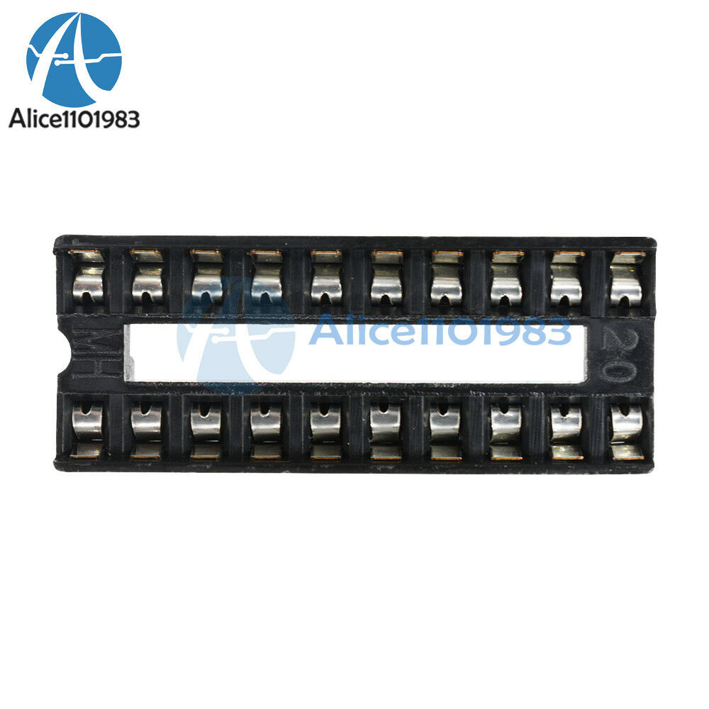 20PCS 20pin DIP IC Socket Adaptor Solder Type Socket Pitch Dual Wipe Contact