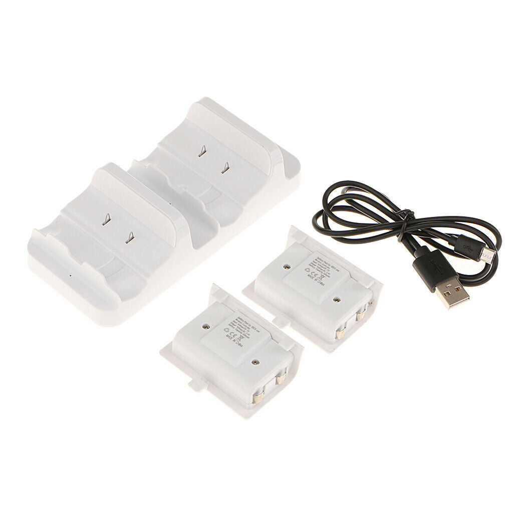 2x Dual Charging Station Dock Stand Base Batteries For Xbox One S Controller