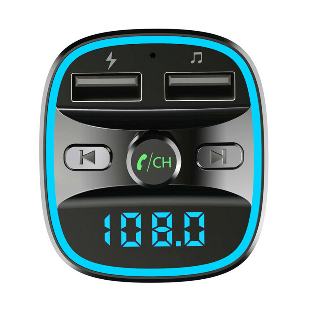T25 Car Bluetooth 5.0 FM Transmitter Smart MP3 Player Fast Charging USB Charger