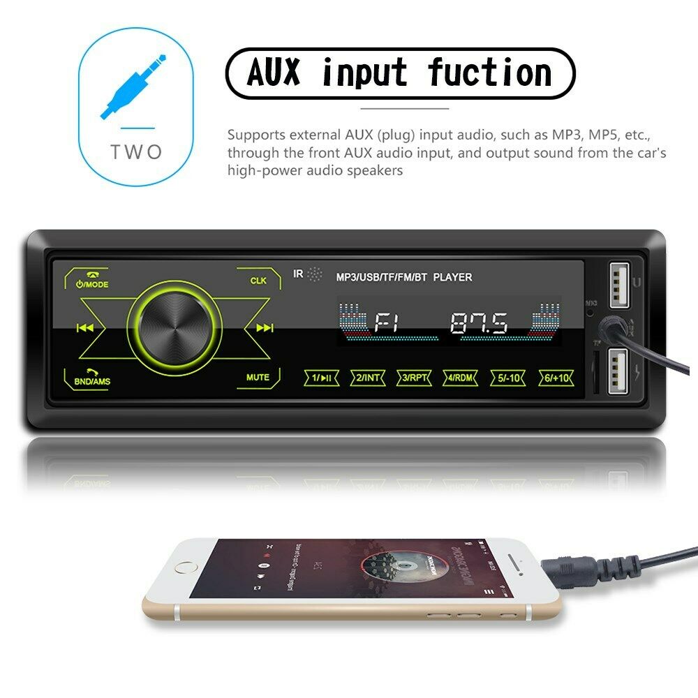 Single DIN Touch Screen HD Car Stereo In Dash MP3 Player Bluetooth FM USB Radio/