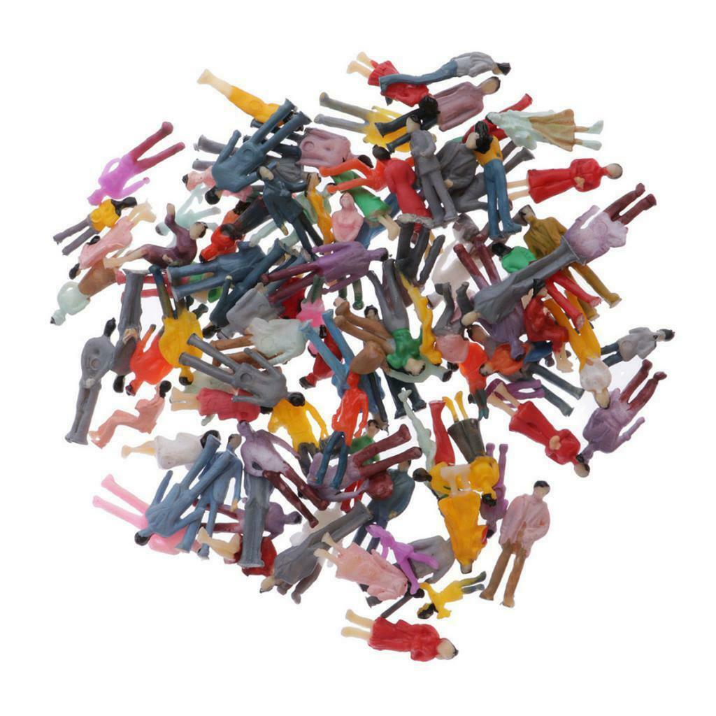 100x Plastic HO Gauge 1:100 Figures Mini Passenger Set Train Railway Scenery