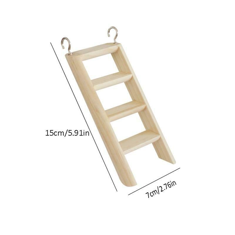 Hamster Climbing Ladder Wood Bridge with Hook for Guinea Pig Rat Hedgehog Gerbil