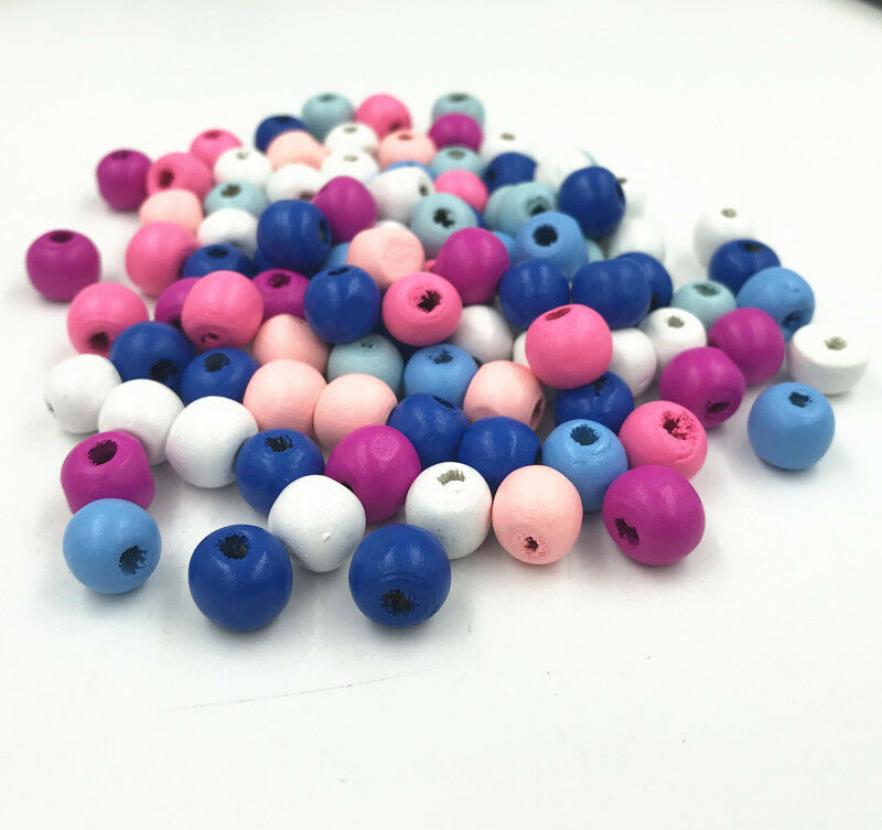 200pcs Wooden beads Round Ball Spacer Wood Bead Kid's Jewelry Accessories 8mm