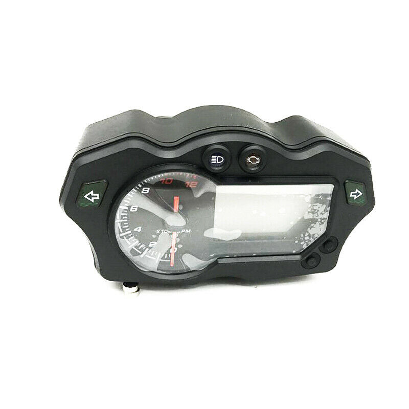 12000RPM 12V Motorcycle 7Color Backlight LCD Digital Speedometer Tacho Odo Gauge