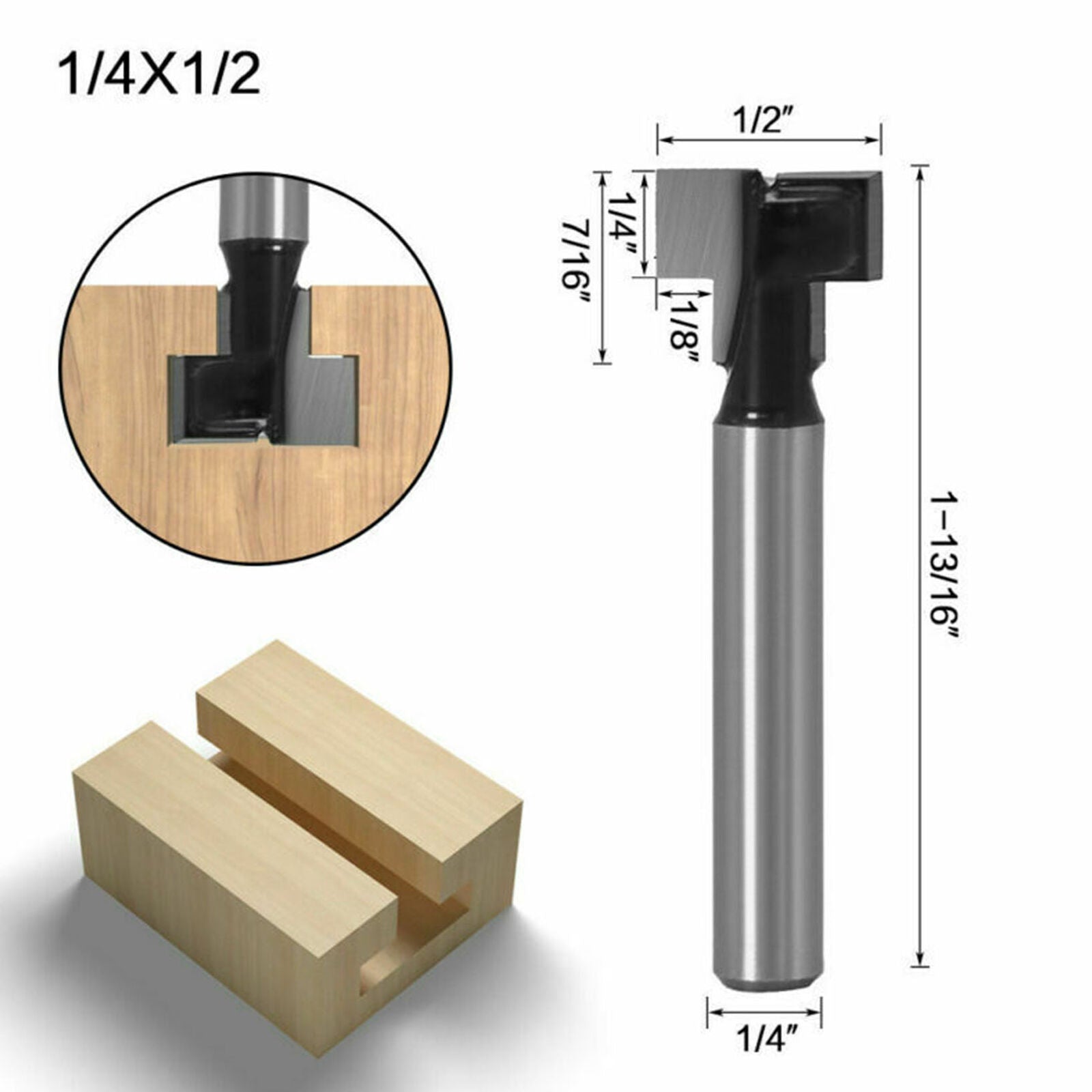 3 pcs T-slot cutter profile cutter 8mm 1/4 wood slot cutter cutter shank