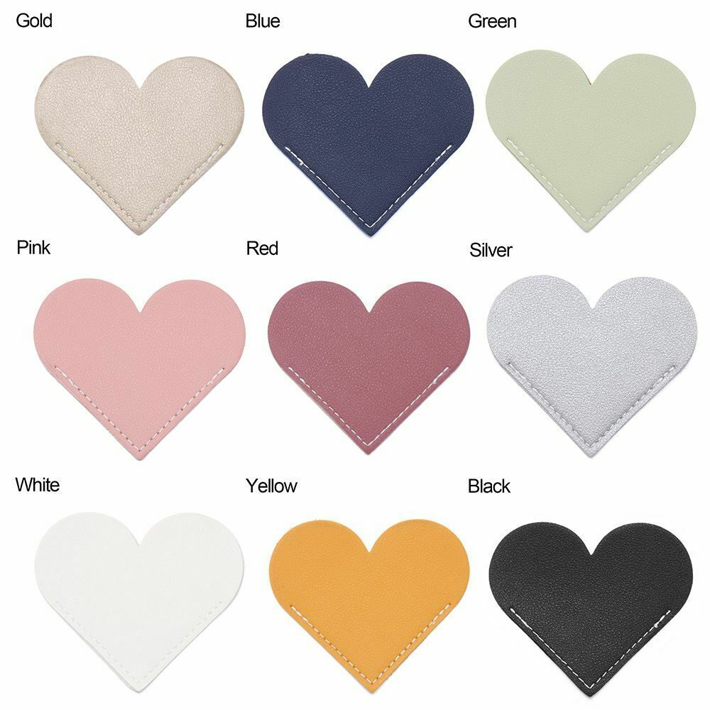 Handmade Love Heart Corner Protective Cover Leather Bookmark Book Page Clip