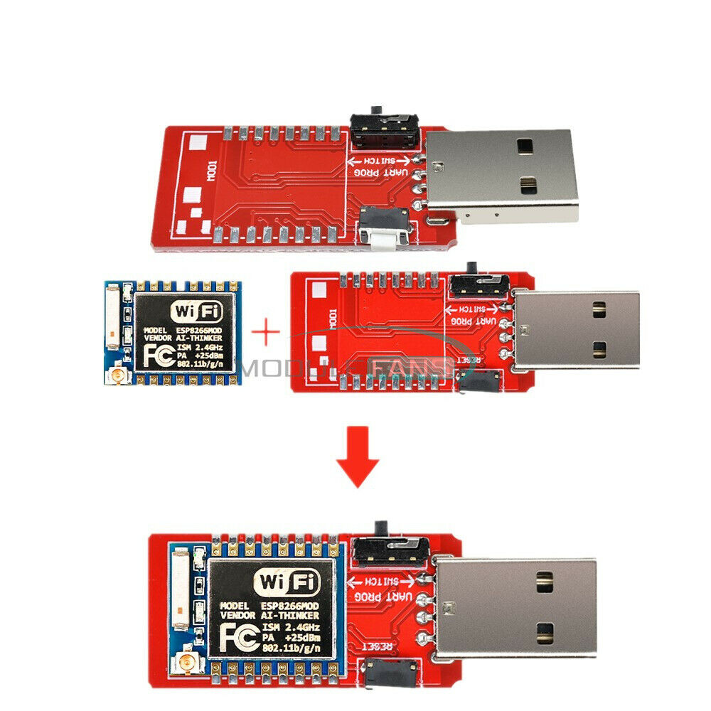 ESP07 ESP-07 Serial USB to ESP8266 WiFi Adapter Transceiver Module for Arduino